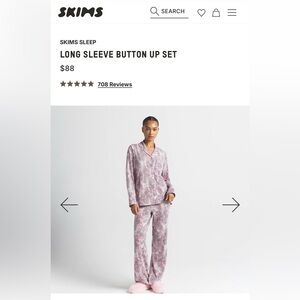 SKIMS Bloom Pajamas mini multi animal print